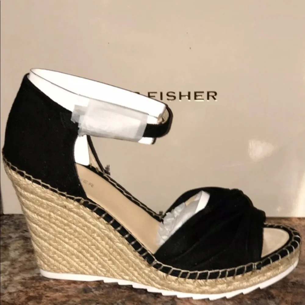 Marc Fischer LTD Espadrille Platform Wedge heels sandals black